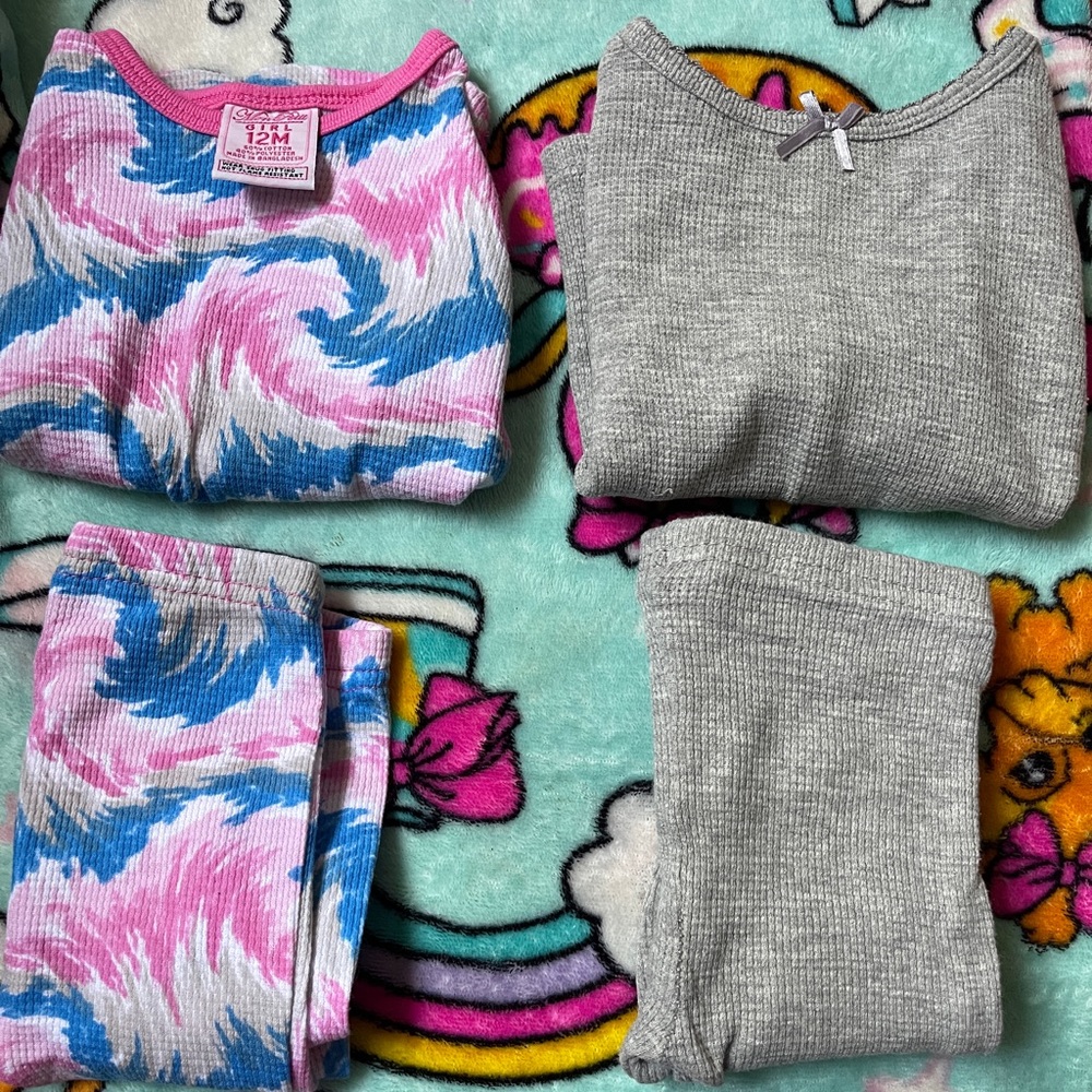 Toddler Thermal pajamas. size; 12 Month